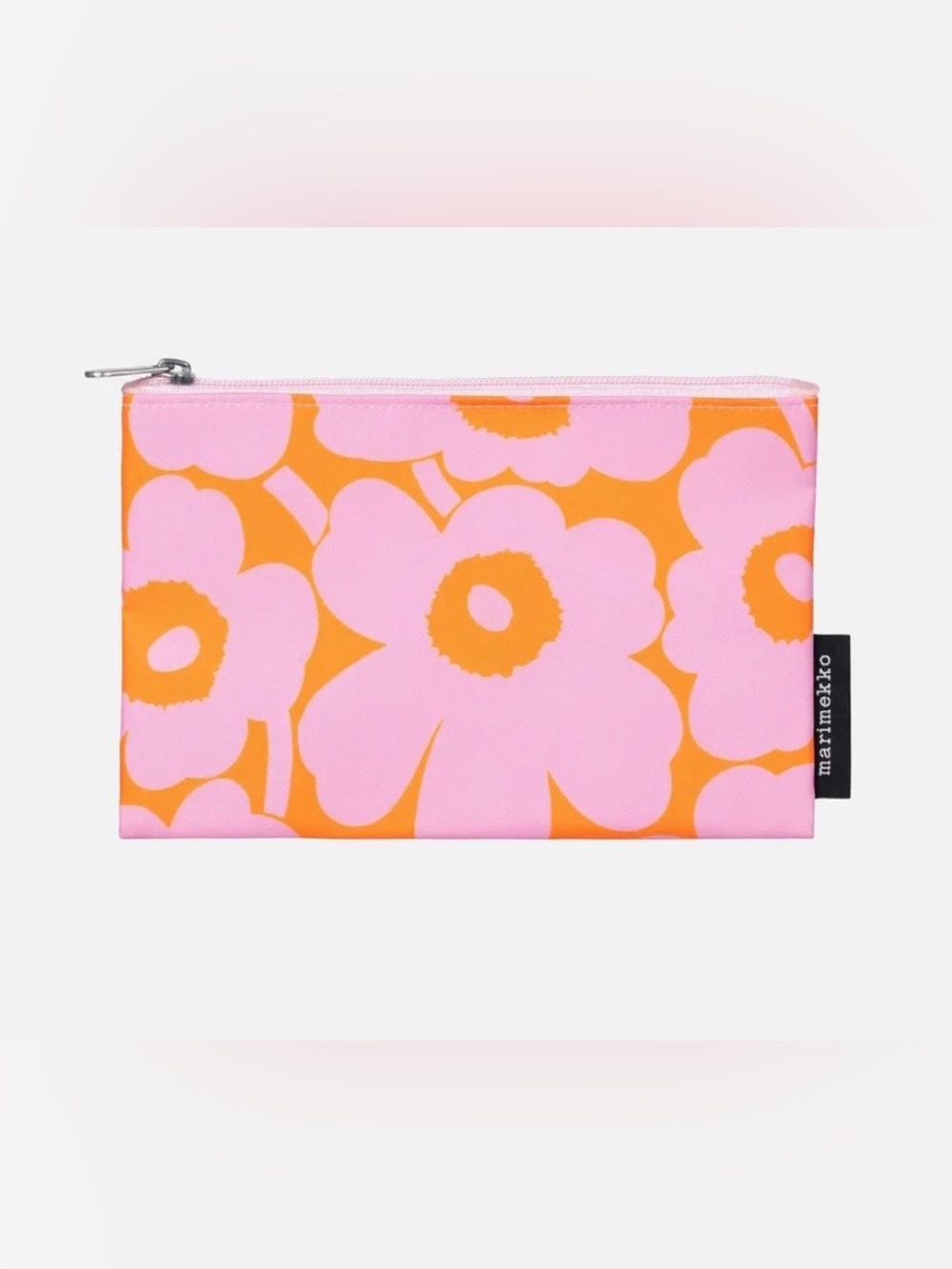 Marimekko Kaika Mini Unikko cosmetic bag, orange - pink BNWT